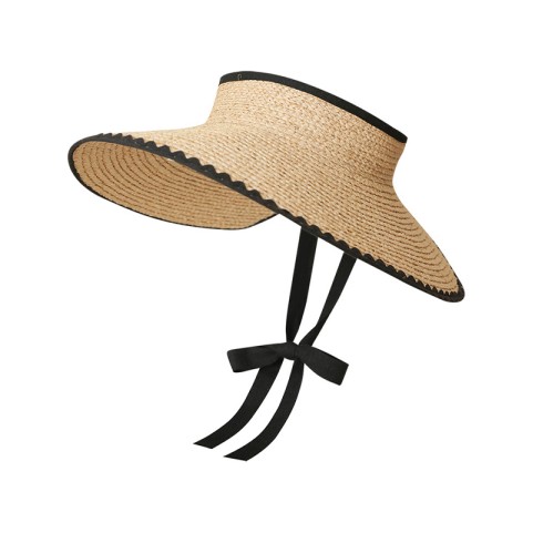Rollable Wide Brim Raffia Sun Visor Hat