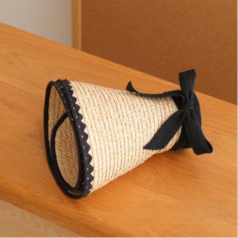 Rollable Wide Brim Raffia Sun Visor Hat