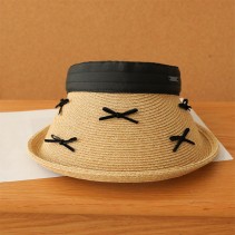 Headband-style Straw Sun Hat with Open Crown