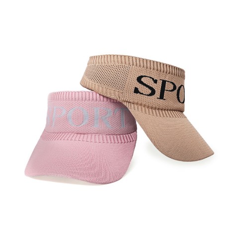 Embroidered Letter Wide Brim Visor Sun Hat