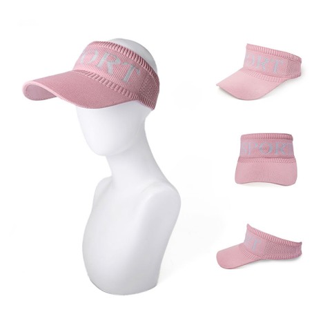 Embroidered Letter Wide Brim Visor Sun Hat